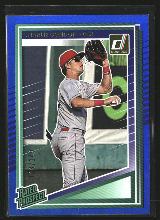 Charlie Condon 2025 Donruss 194 Blue SN Colorado Rockies