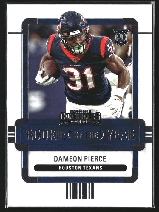 Dameon Pierce 2022 Panini Contenders ROY-DPI Rookie of Year Contenders Texans