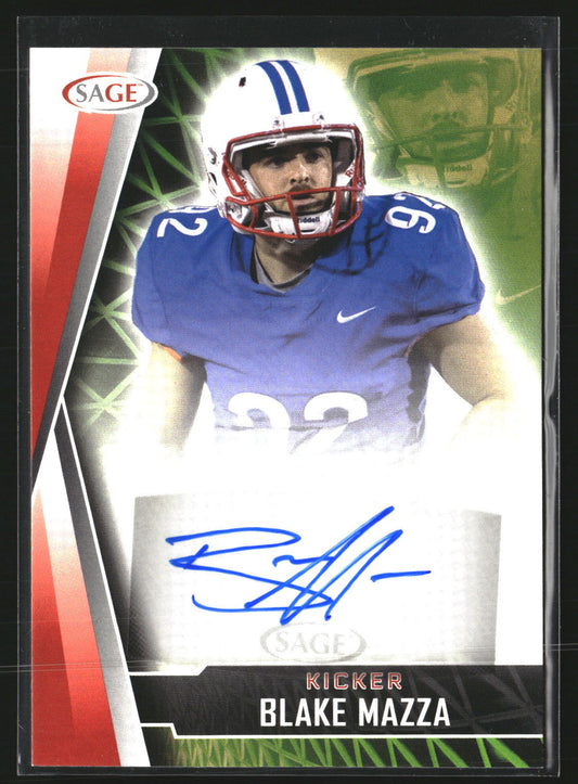 Blake Mazza 2022 SAGE A-BM2 Autographs Red AU AU SMU Mustangs