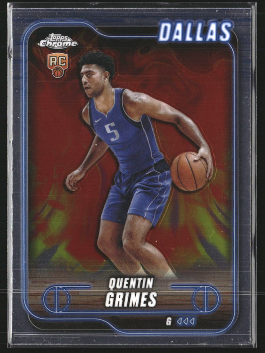Quentin Grimes 2024-25 Topps Chrome 163 RC RC Dallas Mavericks