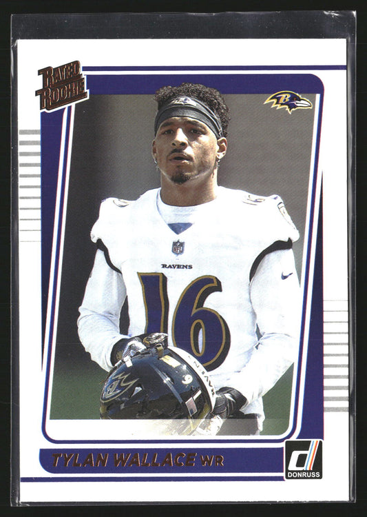 Tylan Wallace 2021 Donruss 274 Rated Rookies Portrait RC RC Baltimore Ravens