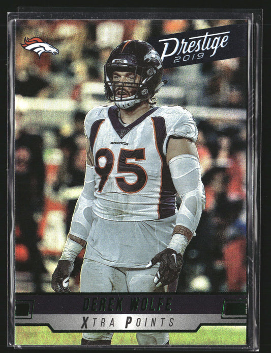 Derek Wolfe 2019 Panini Prestige 68 Xtra Points Green Denver Broncos