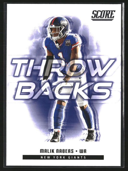 Malik Nabers 2025 Score 11 Throwbacks New York Giants