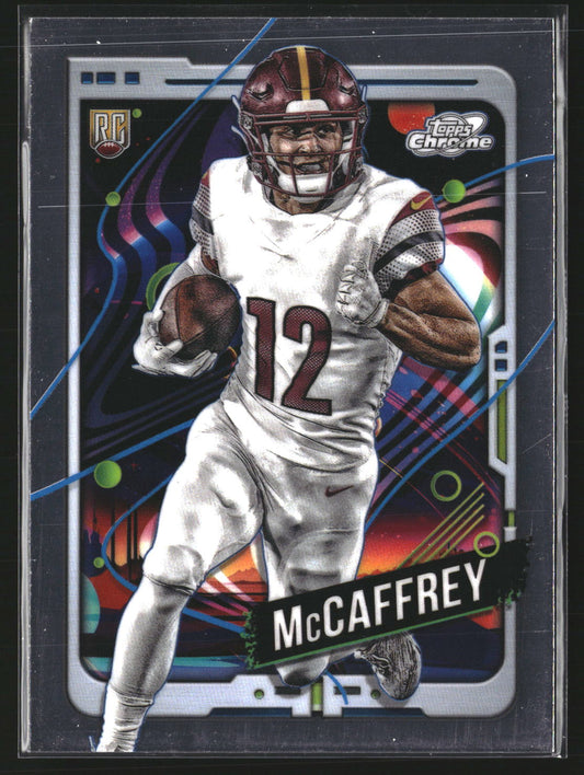 Luke McCaffrey 2024 Topps Chrome Cosmic 197 RC RC Washington Commanders