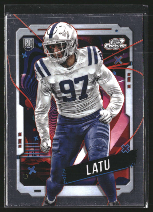 Laiatu Latu 2024 Topps Chrome Cosmic 142 RC RC Indianapolis Colts