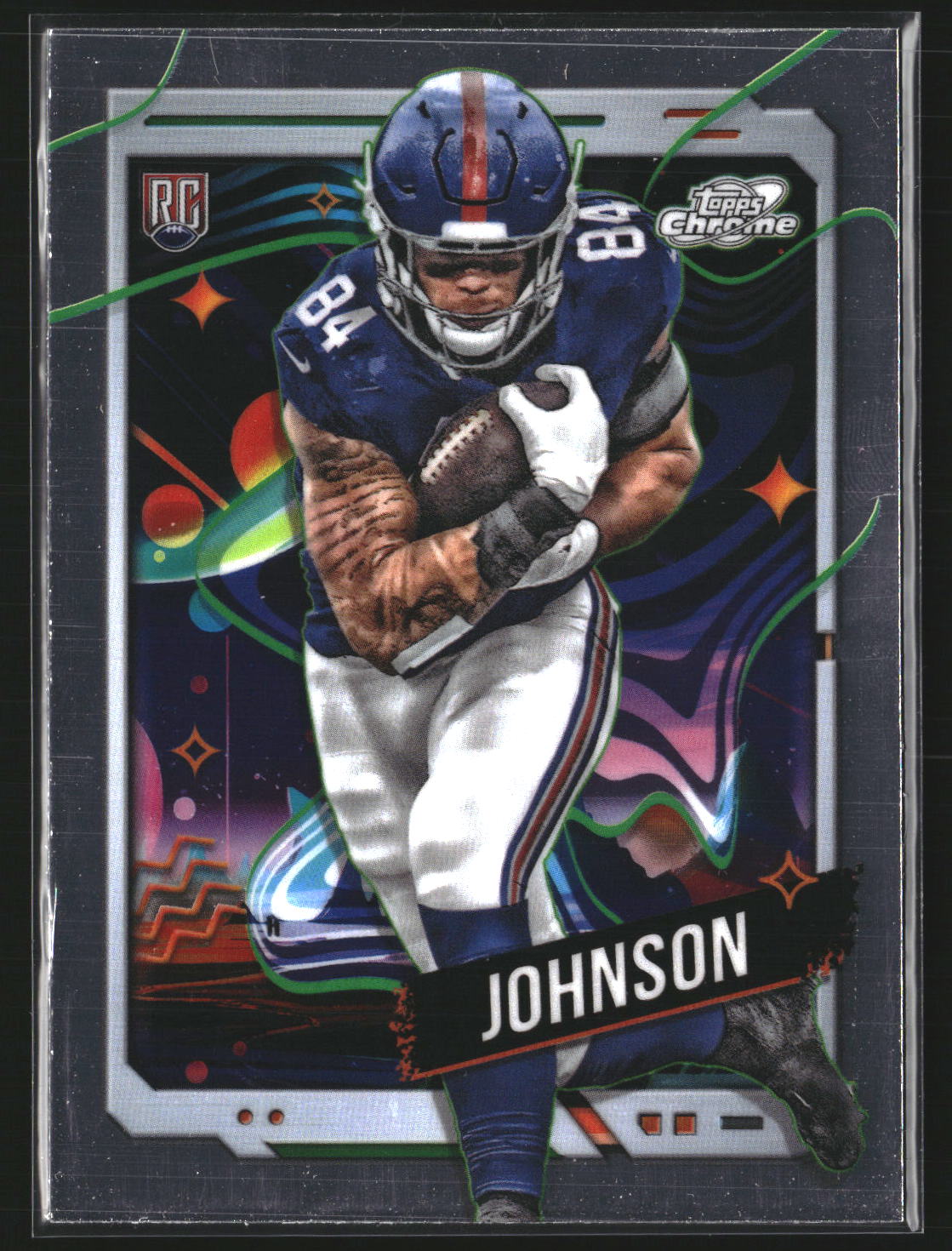 Theo Johnson 2024 Topps Chrome Cosmic 171 RC RC New York Giants
