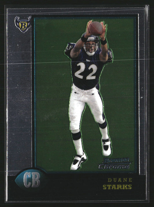Duane Starks 1998 Bowman Chrome 3 RC RC Baltimore Ravens