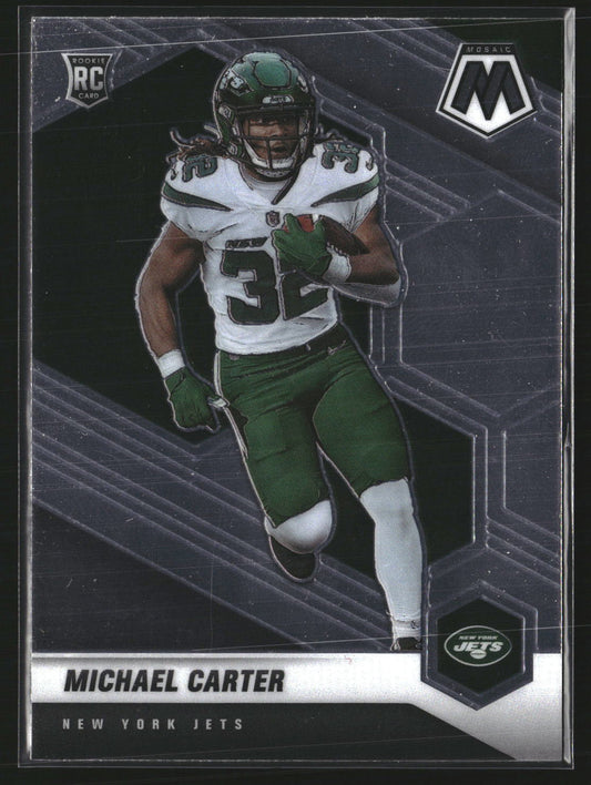 Michael Carter 2021 Panini Mosaic 335 RC RC New York Jets