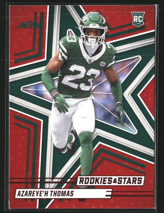 Azareye’h Thomas 2025 Panini Rookies & Stars 107 Red RC RC New York Jets