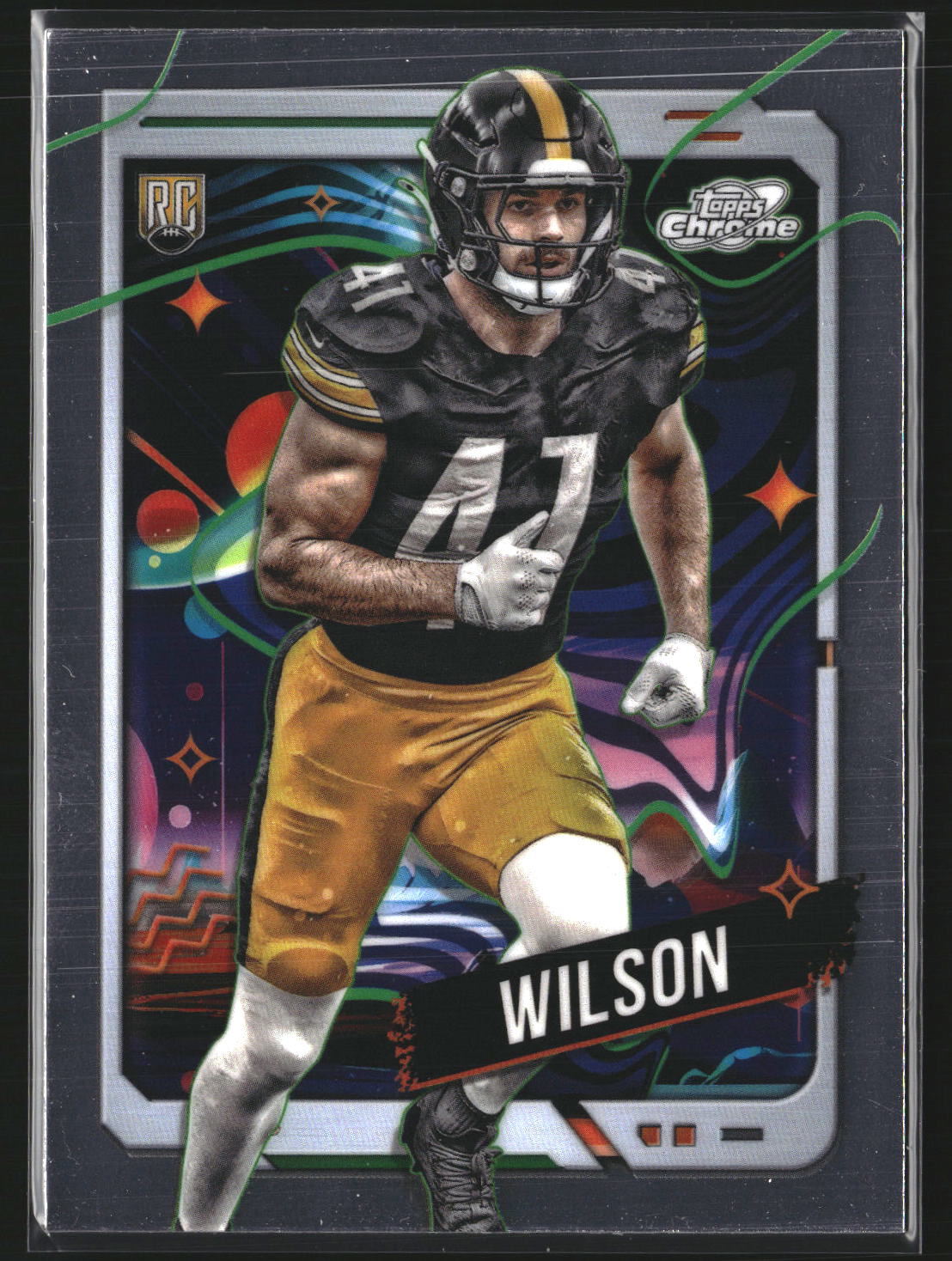 Payton Wilson 2024 Topps Chrome Cosmic 180 RC RC Pittsburgh Steelers