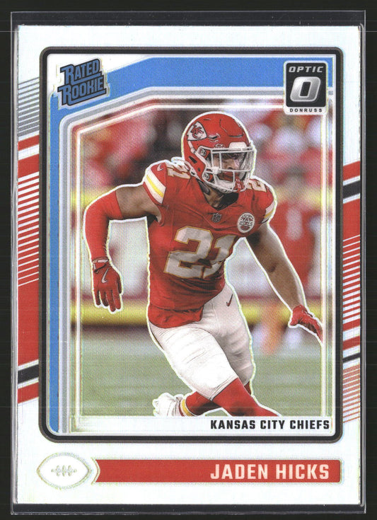 Jaden Hicks 2024 Donruss Optic 237 Holo Kansas City Chiefs