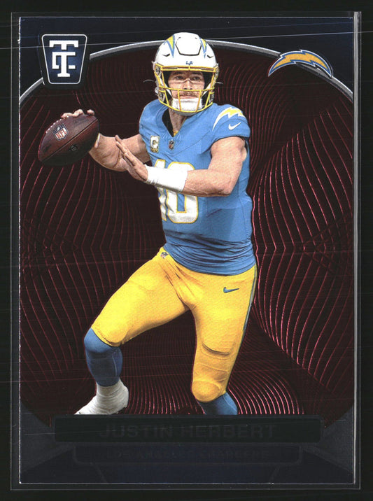 Justin Herbert 2024 Panini Totally Certified 48 Mirror Maroon Chargers