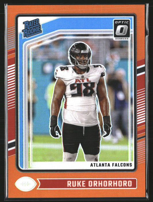 Ruke Orhorhoro 2024 Donruss Optic 287 Orange SN Atlanta Falcons