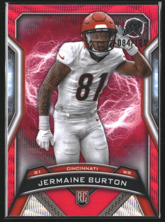 Jermaine Burton 2024 Topps Resurgence 118 Crimson Surge SN RC Cincinnati Bengals