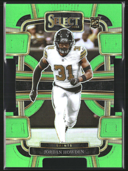 Jordan Howden 2023 Panini Select 70 Neon Green Prizms Die Cuts SN RC Saints