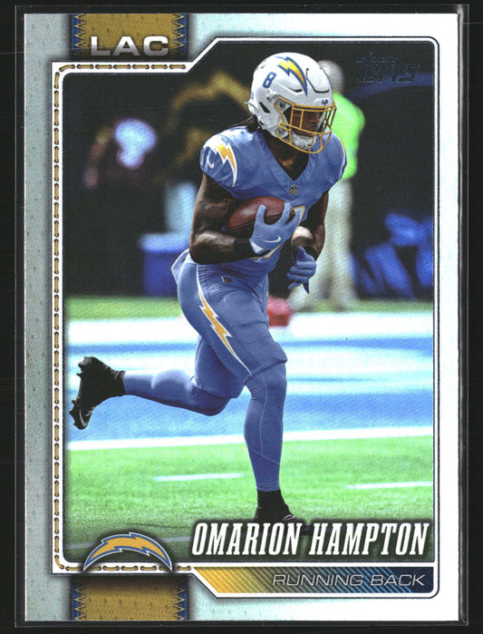 Omarion Hampton 2026 Topps Flagship 107 Holo Foil Los Angeles Chargers