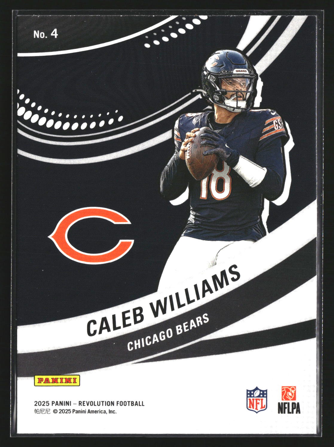 Caleb Williams 2025 Panini Revolution 4 Futures Chicago Bears