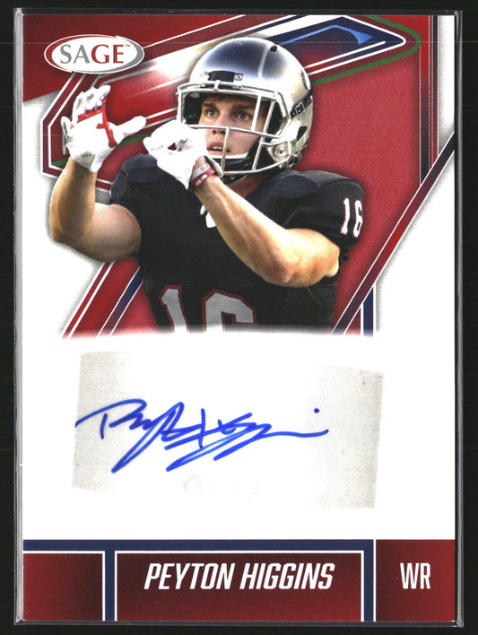 Peyton Higgins 2026 SAGE A-PH2 Autographs Red (Low Series) AU AU Troy Trojans
