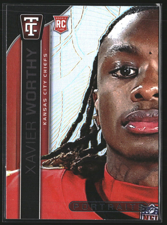 Xavier Worthy 2024 Panini Totally Certified 7 Portraits Kansas City Chiefs