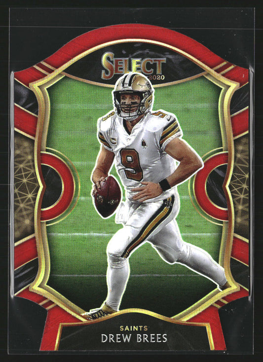 Drew Brees 2020 Panini Select 15 Red Prizm Die Cut New Orleans Saints