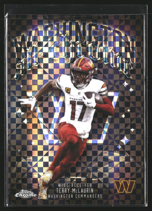 Terry McLaurin 2025 Topps Chrome ACT-9 All-Chrome Team X-Fractor Commanders