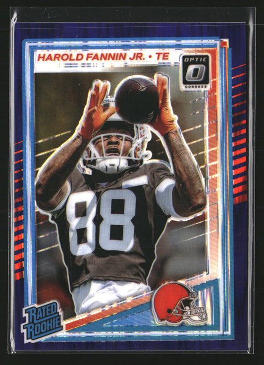 Harold Fannin Jr. 2025 Donruss Optic 284 Purple Shock RC RC Cleveland Browns