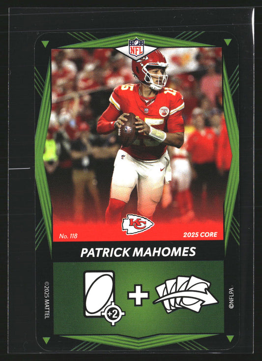 Patrick Mahomes 2025 UNO Elite Core Edition - Green 118 Kansas City Chiefs