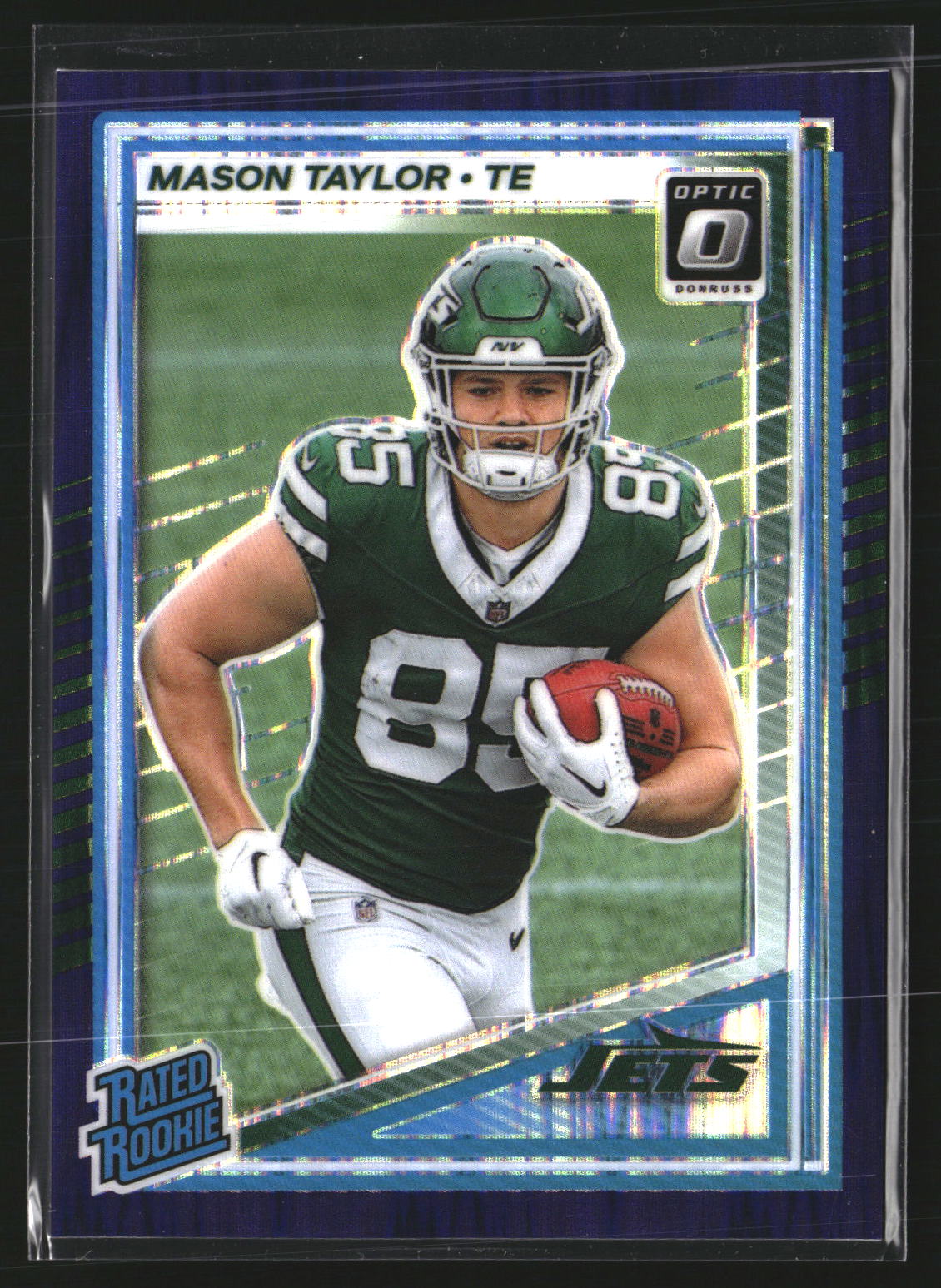 Mason Taylor 2025 Donruss Optic 274 Purple Shock RC RC New York Jets