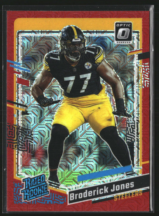 Broderick Jones 2023 Donruss Optic 285 Red Mojo RC RC Pittsburgh Steelers