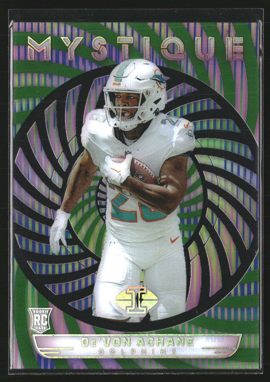 De'Von Achane 2023 Panini Illusions 9 Mystique Emerald Miami Dolphins