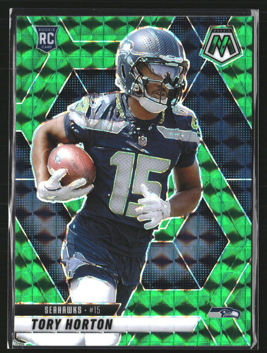 Tory Horton 2025 Panini Mosaic 396 Mosaic Green RC RC Seattle Seahawks