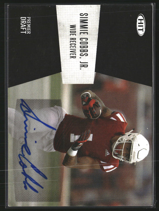 Simmie Cobbs Jr. 2018 SAGE HIT A-47 Autographs Black AU AU Indiana Hoosiers
