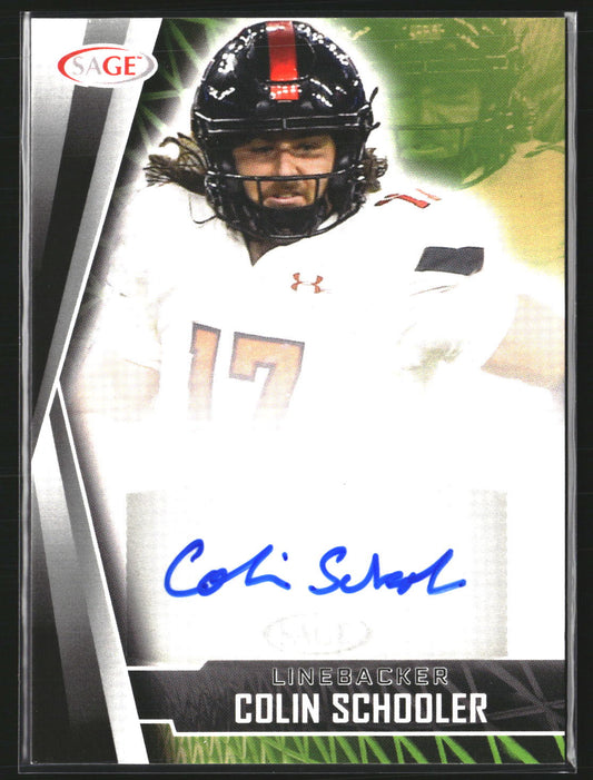 Colin Schooler 2022 SAGE A-CS Autographs Blue AU Texas Tech Red Raiders