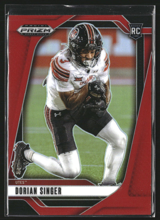 Dorian Singer 2025 Panini Prizm Draft Picks 168 Prizm Red SN Utah Utes