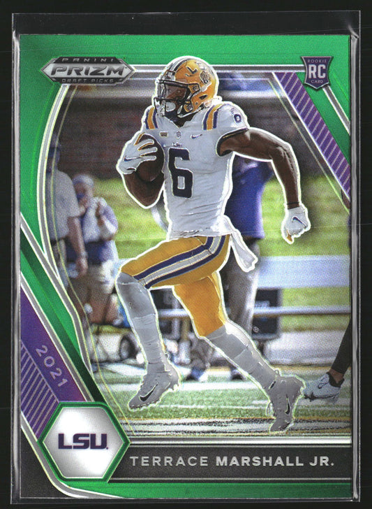 Terrace Marshall Jr. 2021 Panini Prizm Draft Pick Collegiate 157 Green LSU Tiger
