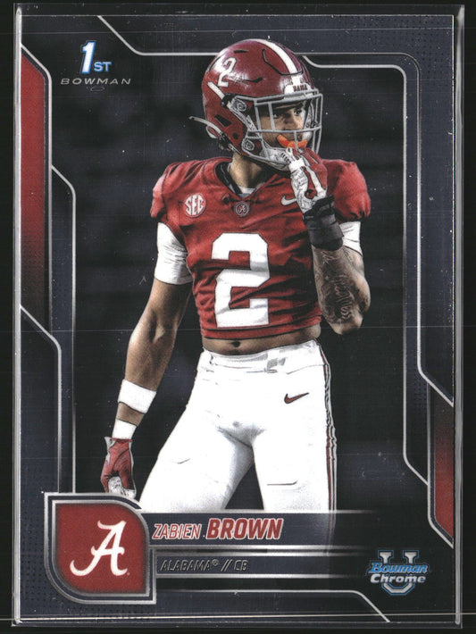 Zabien Brown 2025 Bowman University Chrome 72 Alabama Crimson Tide