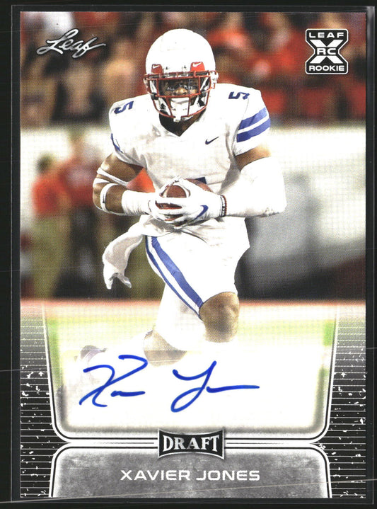 Xavier Jones 2020 Leaf Draft BA-XJ1 Autographs AU AU SMU Mustangs