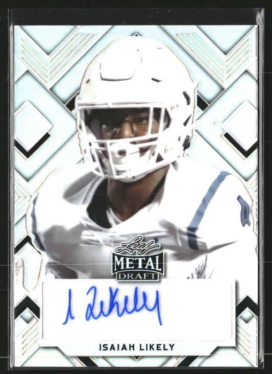 Isaiah Likely 2022 Leaf Metal PA-IL1 Portrait Auto Prismatic Silver SN AU