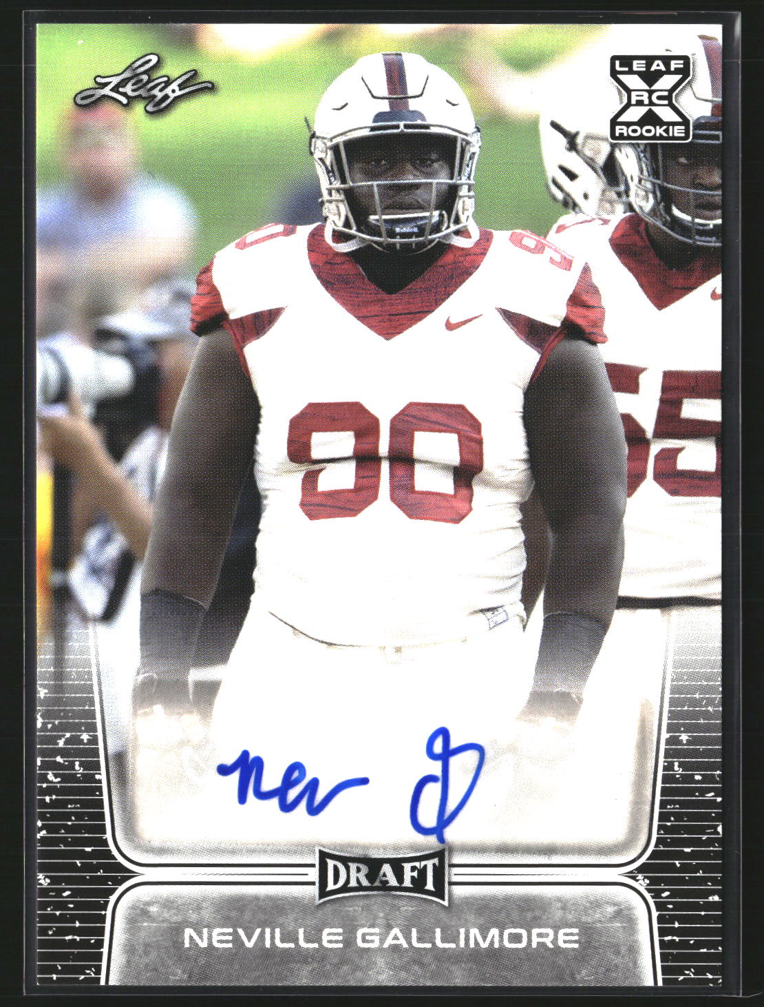 Neville Gallimore 2020 Leaf Draft BA-NG1 Autographs AU AU Oklahoma Sooners