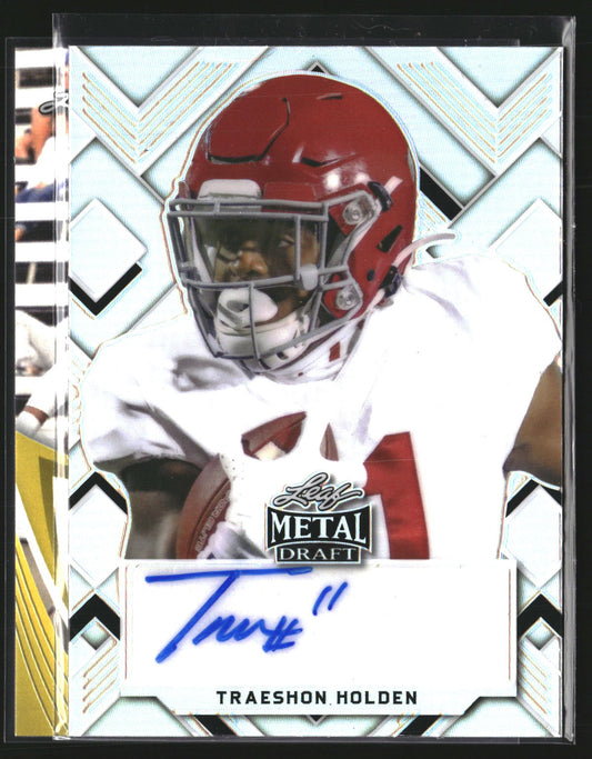 Traeshon Holden 2022 Leaf Metal Draft PA-TH1 Auto Pris Silver SN AU Crimson Tide