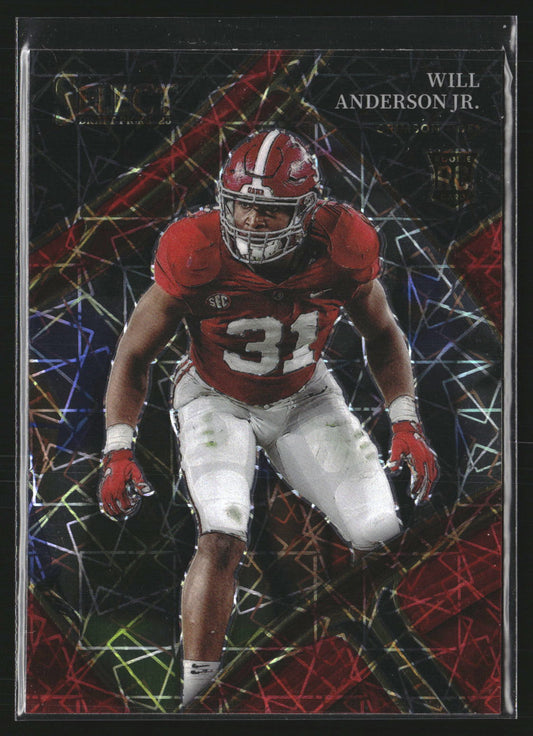 Will Anderson Jr. 2023 Panini Select Draft Pick 113 Red Lazer Prizm Crimson Tide
