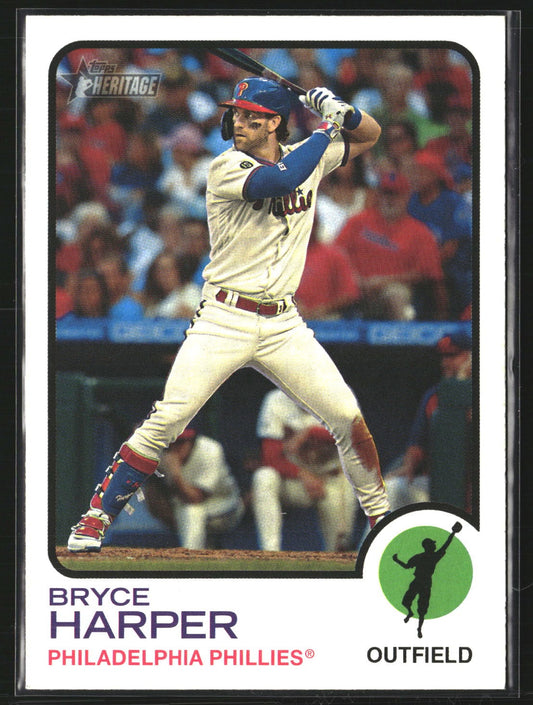 Bryce Harper 2022 Topps Heritage 245 Nickname Variation Philadelphia Phillies