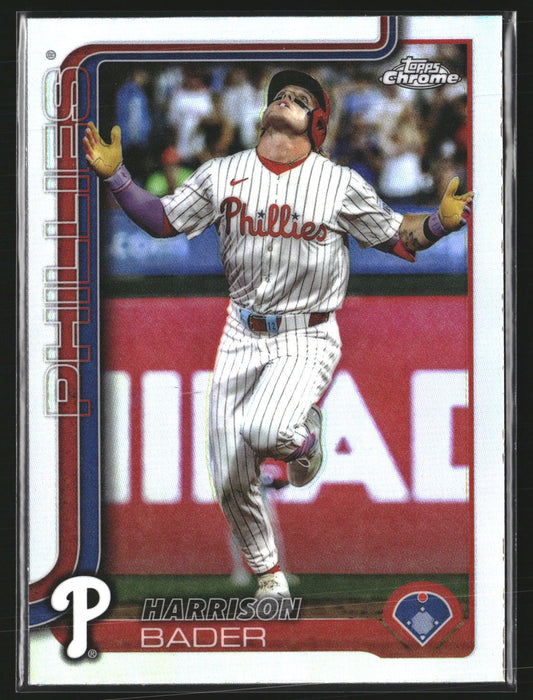 Harrison Bader 2025 Topps Chrome Update USC32 Refractor Philadelphia Phillies