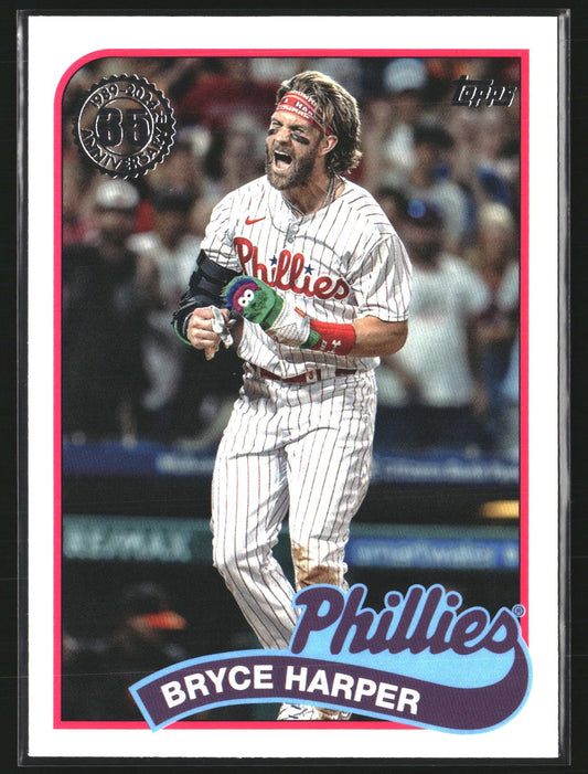 Bryce Harper 2024 Topps 89B-23 1989 Topps Baseball 35th Anniversary Phillies