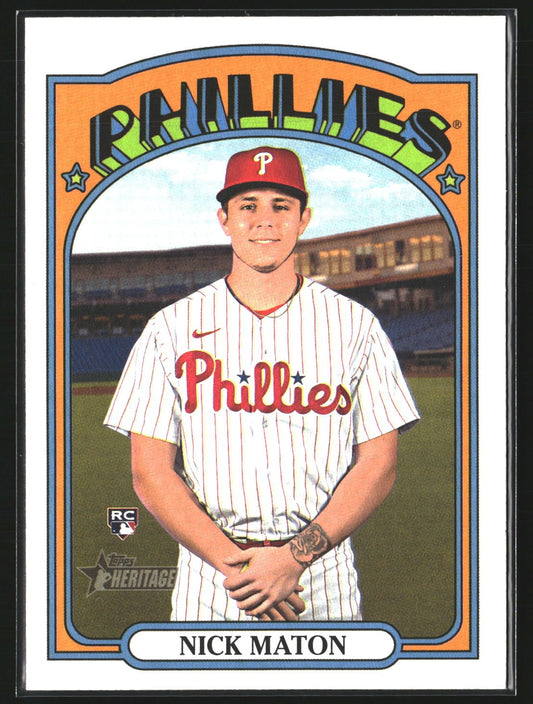 Nick Maton 2021 Topps Heritage 602 RC RC Philadelphia Phillies