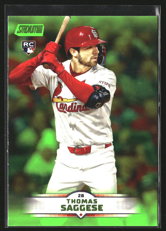 Thomas Saggese 2025 Stadium Club 157 Lime Green RC RC St. Louis Cardinals