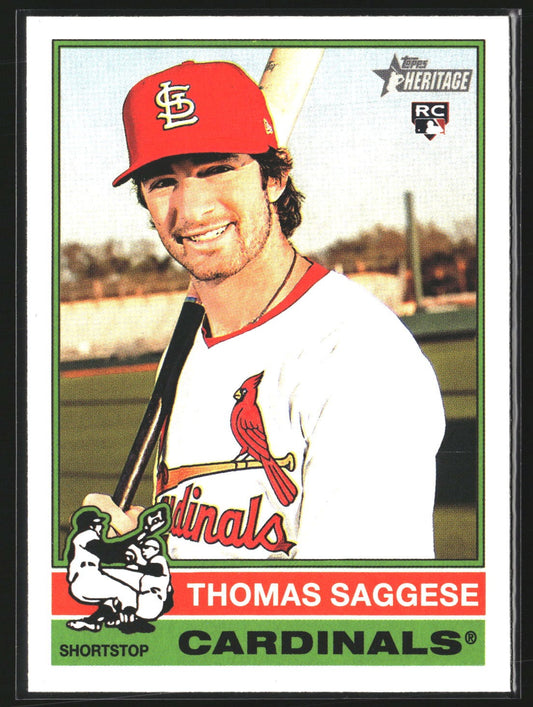 Thomas Saggese 2025 Topps Heritage 177 RC RC St. Louis Cardinals