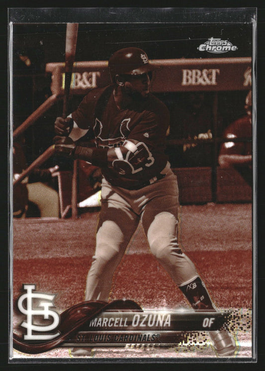 Marcell Ozuna 2018 Topps Chrome 149 Sepia Refractor St. Louis Cardinals