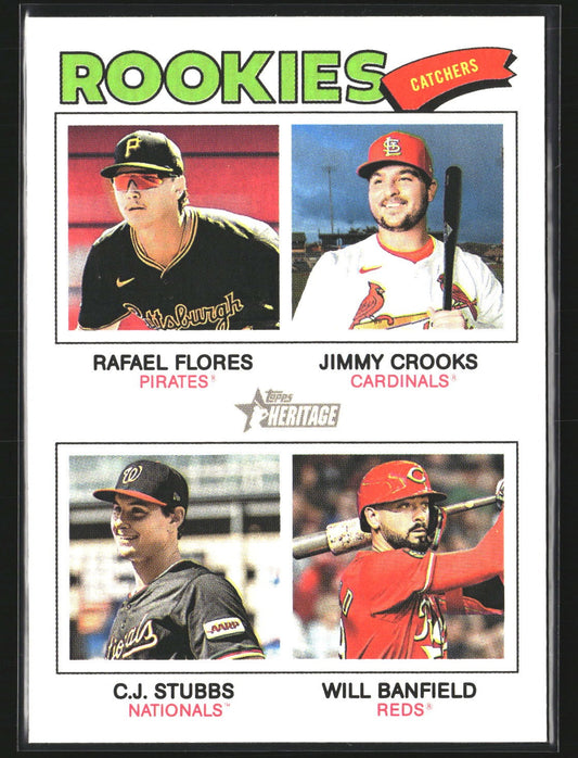 2026 Rookie Catchers (Flores/Crooks/Stubbs/Banfield) 2026 Topps Heritage 376 RC
