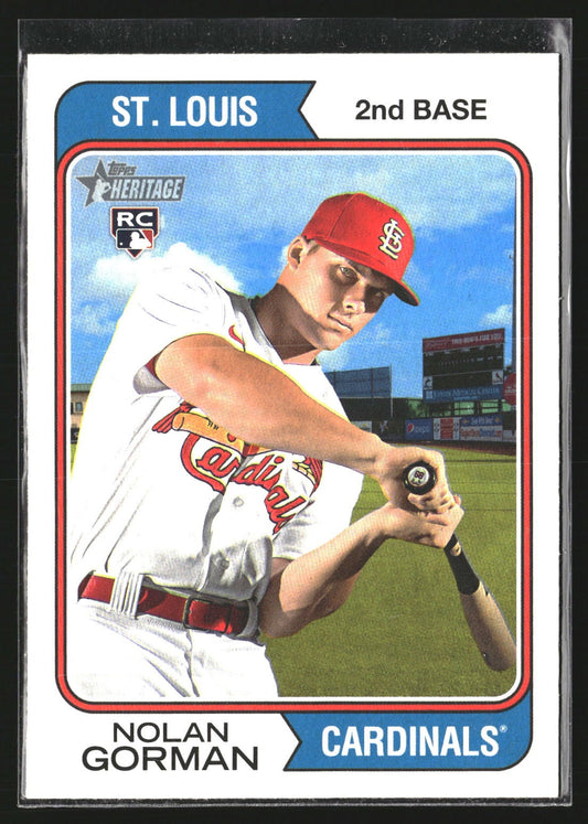 Nolan Gorman 2023 Topps Heritage 19c St. Louis Cardinals